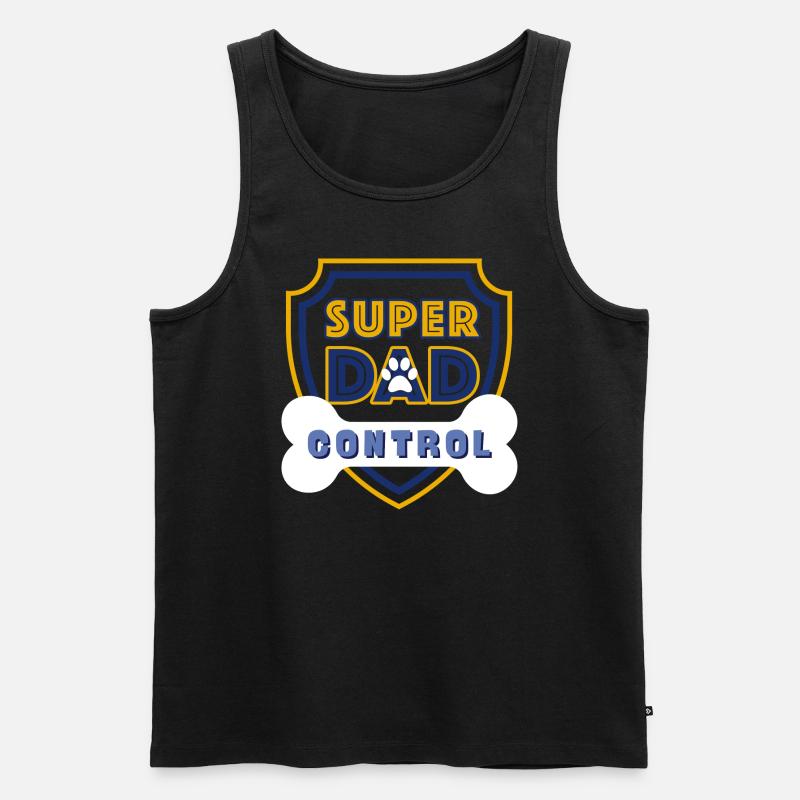 Super Dad Control Dark Blue - Männer Premium Bio Tank Top - Schwarz