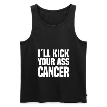 I'll Kick Your Ass Cancer - Men's Premium Organic Tank Top - black - Front - AI Model Male 178 light (178cm)
