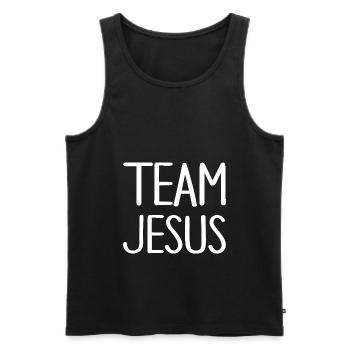 Team Jesus - Men's Premium Organic Tank Top - black - Front - Michal (187cm)