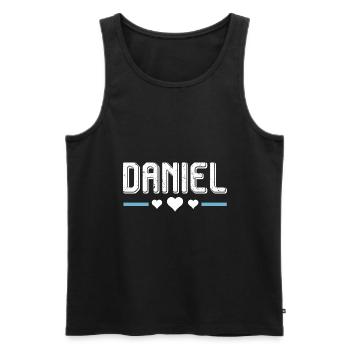 Daniel - Männer Premium Bio Tank Top - Schwarz - Vorne - AI Model Male 178 light (178cm)