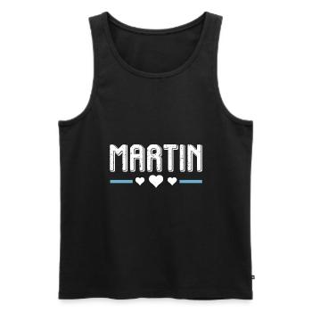 Martin - Débardeur bio Premium Homme - noir - Devant - AI Model Male 178 light (178cm)