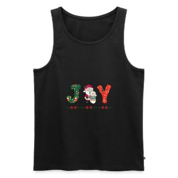 Frohe Weihnachten Weihnachtsmann Hohoho - Männer Premium Bio Tank Top - Schwarz - Vorne - Michal (187cm)