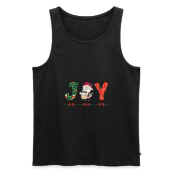 Frohe Weihnachten Weihnachtsmann Hohoho - Männer Premium Bio Tank Top - Schwarz - Vorne - Michal (187cm)