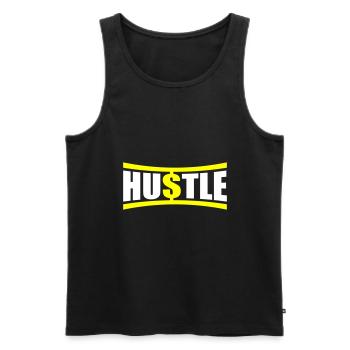 Hustle Spruch - Männer Premium Bio Tank Top - Schwarz - Vorne - AI Model Male 178 light (178cm)