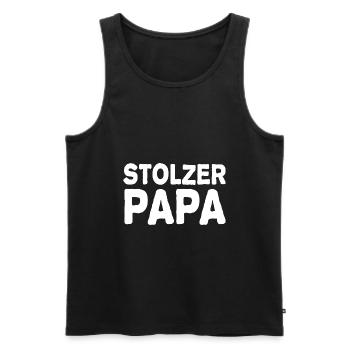 Stolzer Papa - Männer Premium Bio Tank Top - Schwarz - Vorne - AI Model Male 178 light (178cm)