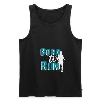 Rennen Laufen Marathon Läufer - Männer Premium Bio Tank Top - Schwarz - Vorne - Michal (187cm)