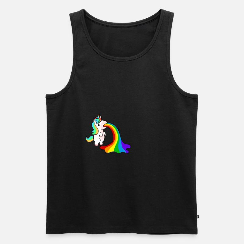 Kotzendes Einhorn - Männer Premium Bio Tank Top - Schwarz