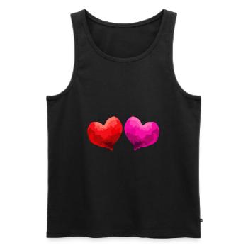 Coeur Amour Amoureux Mariage - Débardeur bio Premium Homme - noir - Devant - Michal (187cm)