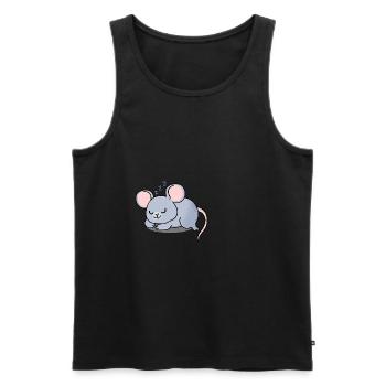 Mouse asleep - Men's Premium Organic Tank Top - black - Front - Michal (187cm)