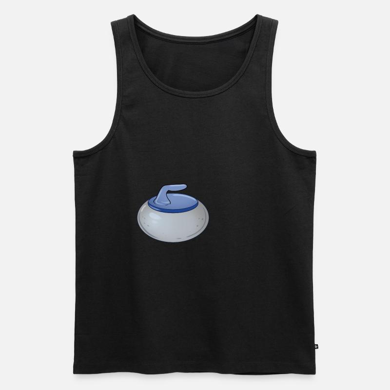 Curling Stein - Männer Premium Bio Tank Top - Schwarz