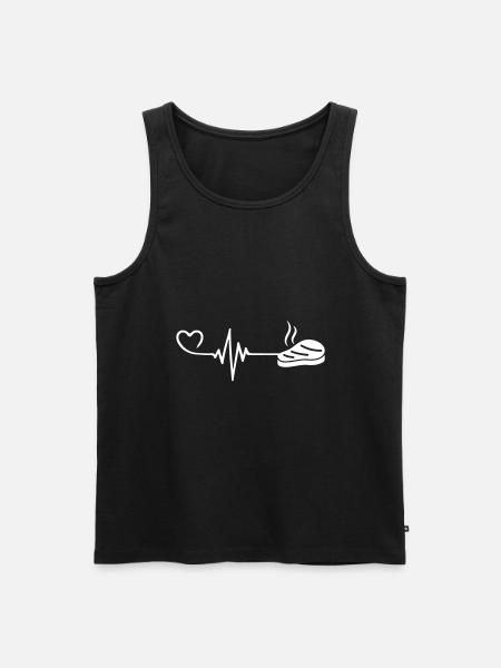Steak heartbeat pulse - Men's Premium Organic Tank Top - black