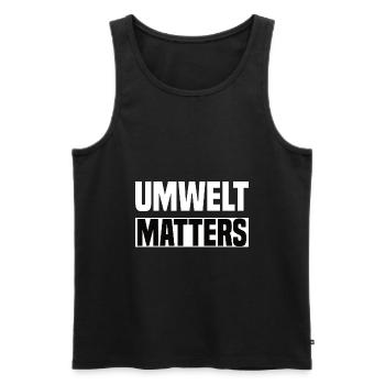 Umwelt Matters Klimawandel - Männer Premium Bio Tank Top - Schwarz - Vorne - Michal (187cm)