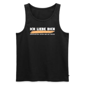 Lustiger Anmachspruch für Party, Dating, Bar, Fest - Männer Premium Bio Tank Top - Schwarz - Vorne - Michal (187cm)