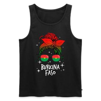Burkina Faso - Men's Premium Organic Tank Top - black - Front - AI Model Male 178 light (178cm)
