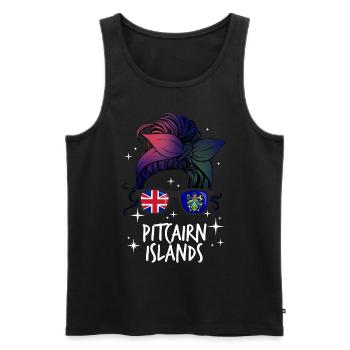 Pitcairn (Îles) - Débardeur bio Premium Homme - noir - Devant - AI Model Male 178 light (178cm)