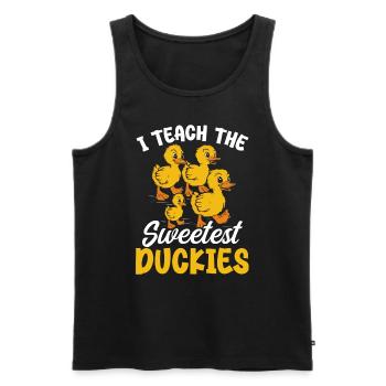 Ich unterrichte die süßesten Enten Lehrer Quietscheente - Männer Premium Bio Tank Top - Schwarz - Vorne - Michal (187cm)