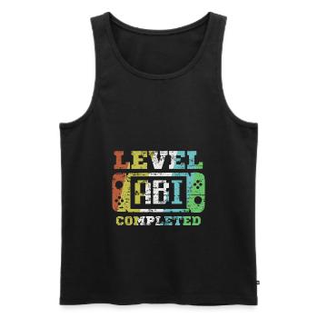 Level Abi completed - Männer Premium Bio Tank Top - Schwarz - Vorne - AI Model Male 178 light (178cm)