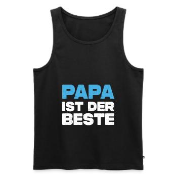 Papa Ist Der Beste - Männer Premium Bio Tank Top - Schwarz - Vorne - AI Model Male 178 light (178cm)
