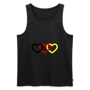 Herzen Deutschland - Männer Premium Bio Tank Top - Schwarz - Vorne - Michal (187cm)