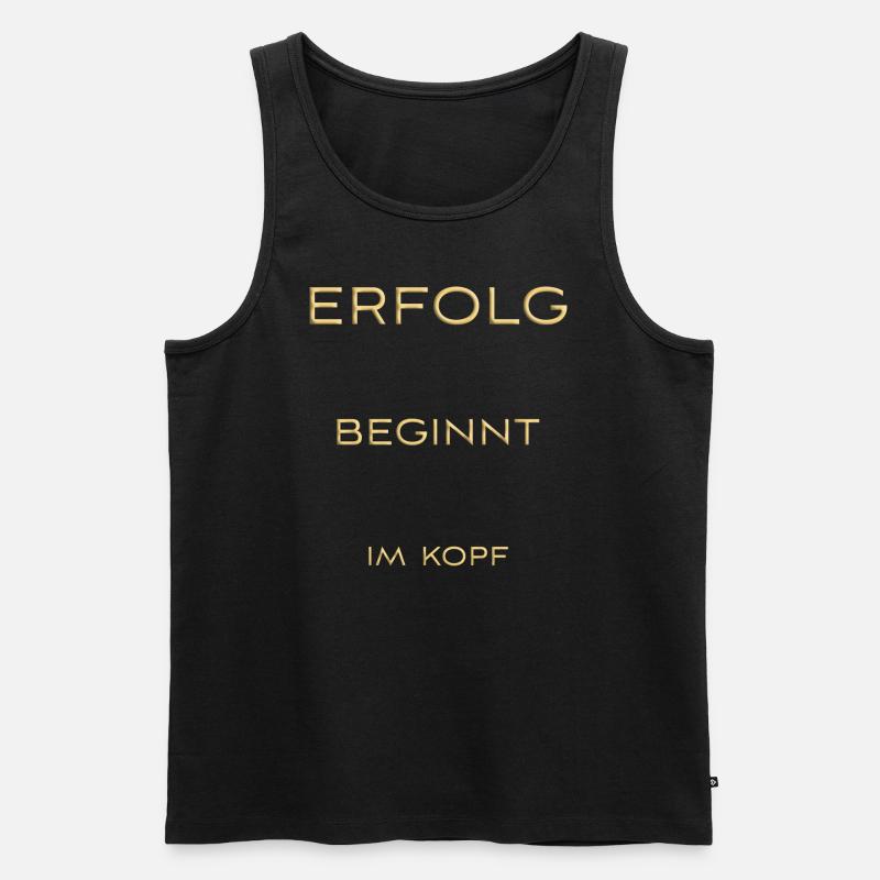 erfolg beginnt im kopf - Männer Premium Bio Tank Top - Schwarz