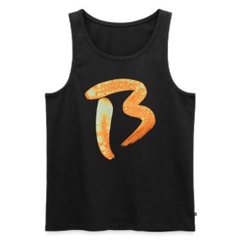 B - Aquarell - Männer Premium Bio Tank Top - Schwarz - Vorne - AI Model Male 178 light (178cm)