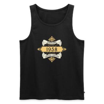 Février 1958 anniversaire édition limitée - Débardeur bio Premium Homme - noir - Devant - Michal (187cm)