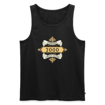 Février 2000 Anniversaire Édition Limitée - Débardeur bio Premium Homme - noir - Devant - Michal (187cm)
