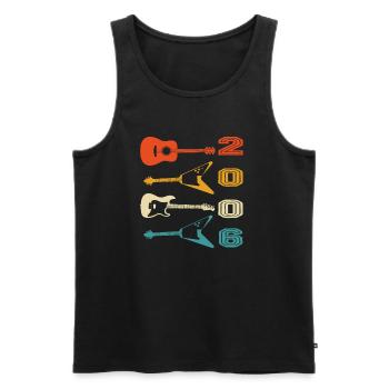 2006 Jahrgang geboren Gitarrist Gitarre Geburtstag - Männer Premium Bio Tank Top - Schwarz - Vorne - Michal (187cm)