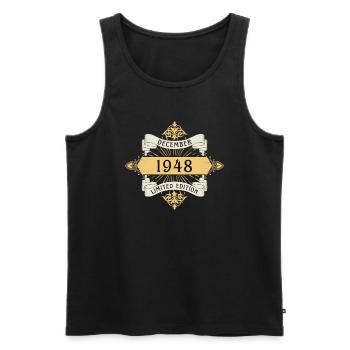 Décembre 1948 Anniversaire Édition Limitée - Débardeur bio Premium Homme - noir - Devant - Michal (187cm)