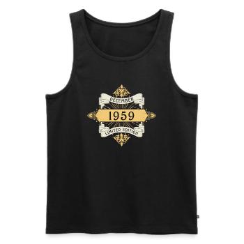Anniversaire de décembre 1959 Édition limitée - Débardeur bio Premium Homme - noir - Devant - Michal (187cm)