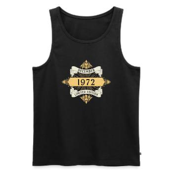 Décembre 1972 Anniversaire Édition Limitée - Débardeur bio Premium Homme - noir - Devant - Michal (187cm)
