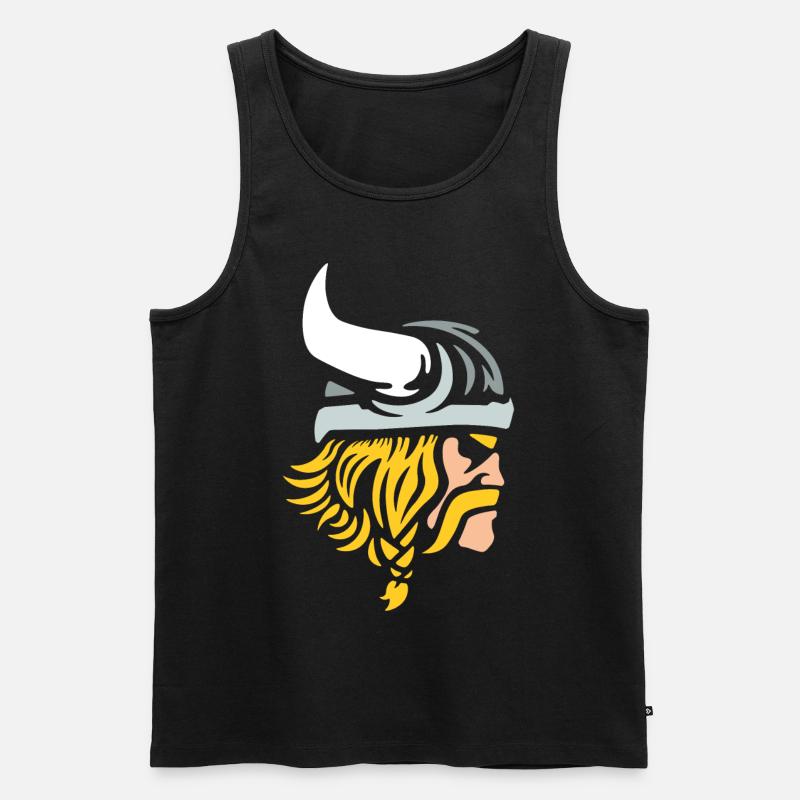 Wikinger Krieger - Männer Premium Bio Tank Top - Schwarz