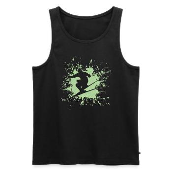 Skiing - Männer Premium Bio Tank Top - Schwarz - Vorne - AI Model Male 178 light (178cm)