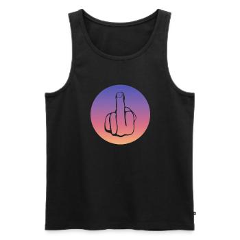 Fuck, Fuck You, Fuck Off, Fucking, Mittelfinger - Männer Premium Bio Tank Top - Schwarz - Vorne - AI Model Male 178 light (178cm)
