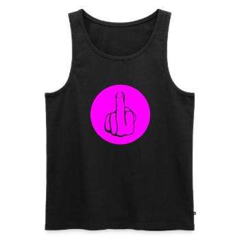 Fuck off, fuck you, Middlefinger, Mittelfinger - Männer Premium Bio Tank Top - Schwarz - Vorne - AI Model Male 178 light (178cm)
