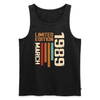March 1989 Birthday 1989 Retro 1989 March - Men's Premium Organic Tank Top - black - Front - Michal (187cm)