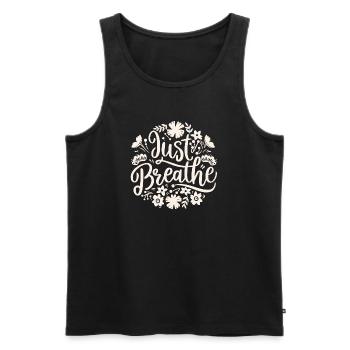 Atmen, beruhigende Angstzustände - Männer Premium Bio Tank Top - Schwarz - Vorne - AI Model Male 178 light (178cm)