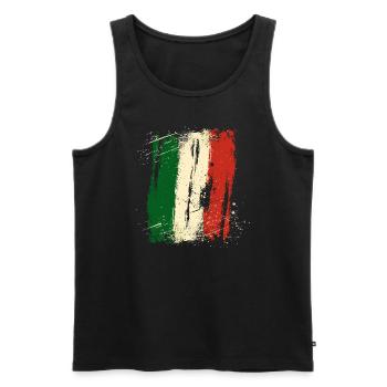 Italy Flag Vintage Italian Flag Used Look - Men's Premium Organic Tank Top - black - Front - Michal (187cm)