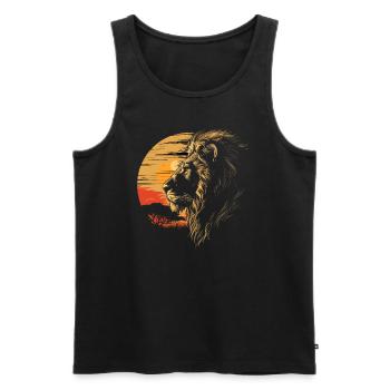 Löwe Wildkatze - Männer Premium Bio Tank Top - Schwarz - Vorne - AI Model Male 178 light (178cm)