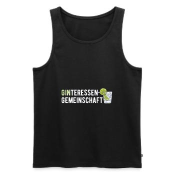 GINteressen Community Gin Lovers - Men's Premium Organic Tank Top - black - Front - AI Model Male 178 light (178cm)