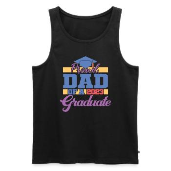 Stolzer Vater eines 2023 Graduate Graduation For Men - Männer Premium Bio Tank Top - Schwarz - Vorne - Michal (187cm)