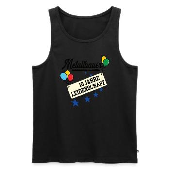 Metallbauer Jubiläum 10 Jahre Metallbau 10. 10th - Männer Premium Bio Tank Top - Schwarz - Vorne - Michal (187cm)