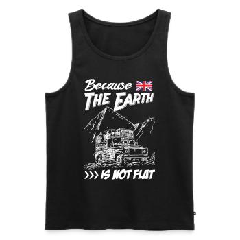 Landy because The Earth Is Not Flat - Men's Premium Organic Tank Top - black - Front - AI Model Male 178 light (178cm)