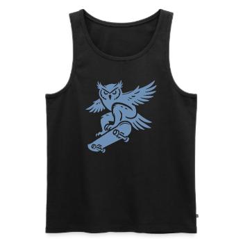 Schneeeule Skateboard Silhouette Minimalistischer - Männer Premium Bio Tank Top - Schwarz - Vorne - AI Model Male 178 light (178cm)