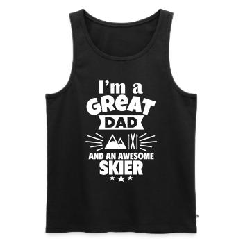 I'm a great dad and a strong skier - Men's Premium Organic Tank Top - black - Front - AI Model Male 178 light (178cm)