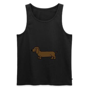 Cooler Dackel - Männer Premium Bio Tank Top - Schwarz - Vorne - AI Model Male 178 light (178cm)