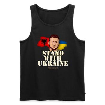 L’Albanie se tient aux côtés de l’Ukraine - Débardeur bio Premium Homme - noir - Devant - Michal (187cm)