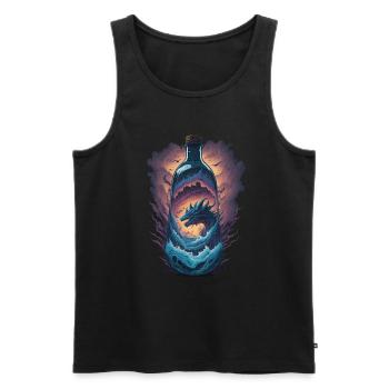Drachen Flasche - Männer Premium Bio Tank Top - Schwarz - Vorne - Michal (187cm)