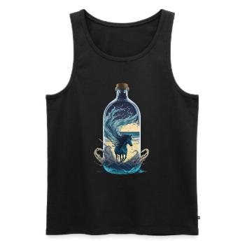 Pferd Flasche - Männer Premium Bio Tank Top - Schwarz - Vorne - Michal (187cm)