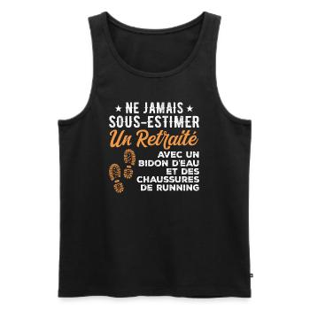 Humor-Lauf-Retreat - Männer Premium Bio Tank Top - Schwarz - Vorne - AI Model Male 178 light (178cm)